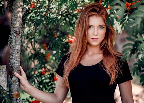 Redhead Model With Blue Eyes Hd Wallpaper By Saulius Kerikas