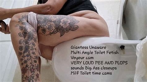 Giantess Unaware Multi Angle Toilet Fetish Voyeur Cam Very Loud Pee And