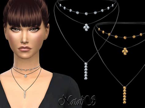 Natalis Layered Necklace With Crystals Mod Sims 4 Mod Mod For Sims 4