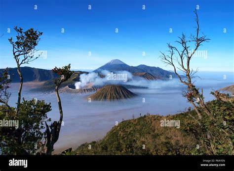 Mount Bromo Is An Active Volcano In East Java Indonesia The Massif