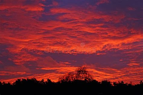 Bright Colorful Sunrise The Sky In The Early Morning Clouds In The
