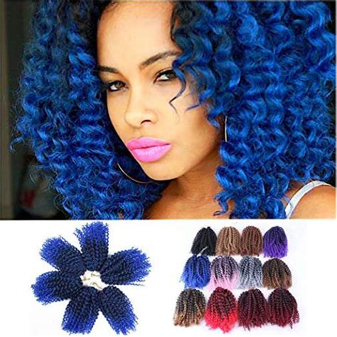 2021 Crochet Braids Ombre Braiding Hair Pack 10 Afro Kinky Twist Hair Synthetic Marlybob Curly