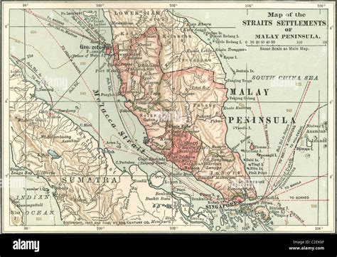 Mapa De La Península Malaya Fotografía De Stock Alamy