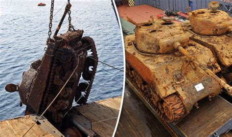 Sherman Wwii Tanks Recovered From Bottom Of Sea By Divers After Decades