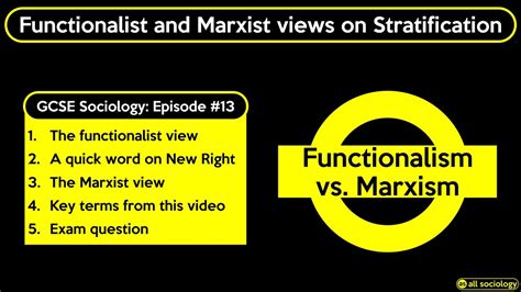 Gcse Sociology Revision Functionalist And Marxist Views On Stratification Episode 13 Youtube