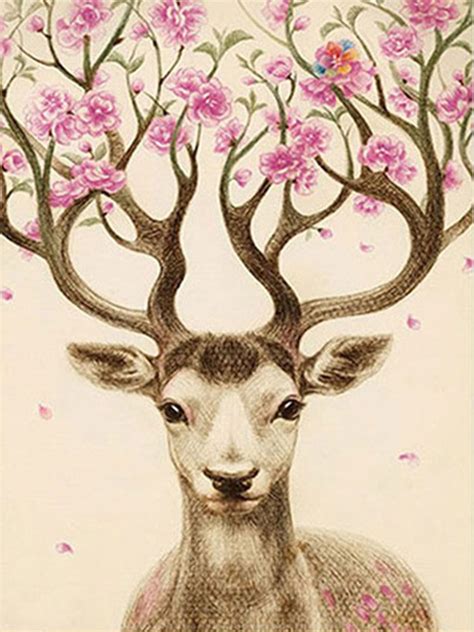 Animal Gentle Sika Deer Diamond Art Free Diamond Painting And
