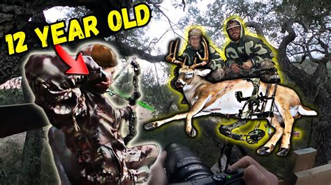 Youth Hunter Shoots 200 Lb Buck With A Bow Perfect Shot Youtube