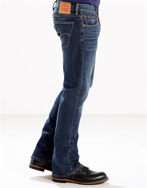 levi s men s 527 stretch low rise slim fit boot cut jeans wave allusions