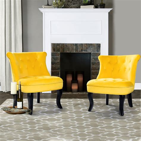 14karat Home Wingback Chair Yellow