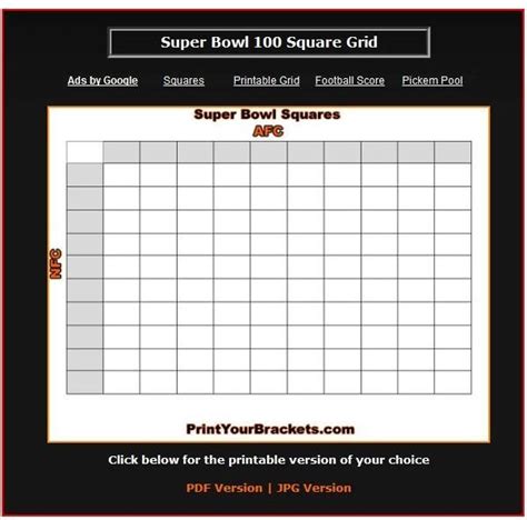 Super Bowl Square Template Make It Easy On Yourself The Right