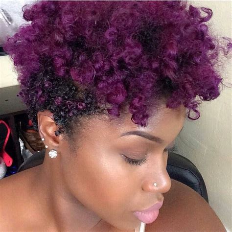 Purple Black Girl Natural Hair Beautiful Hair Short Natural Hair