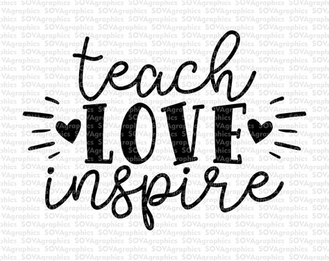 Teach Love Inspire Svg Teacher Svg School Svg Blessed Etsy