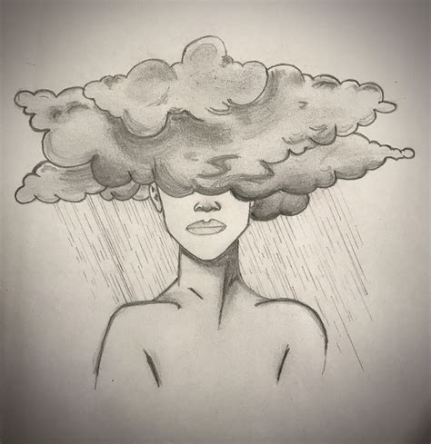 Head In The Clouds Meaningful Drawings Art Drawings Sketches Depression Art