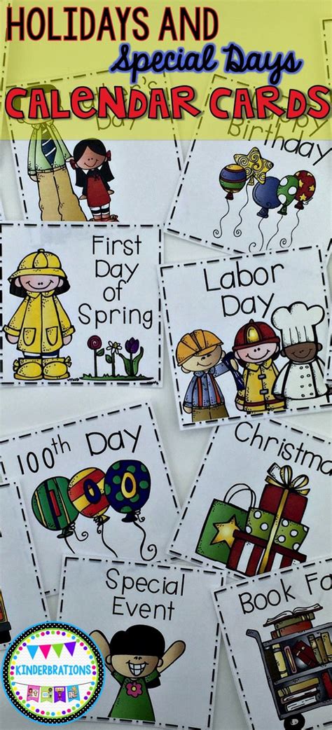 Holiday Calendar Cards With Special Days And Events Classroom Back
