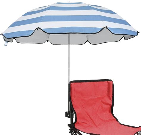 Chair Umbrella With Adjustable Clamp 43 Inches Upf 50 With Clamp On