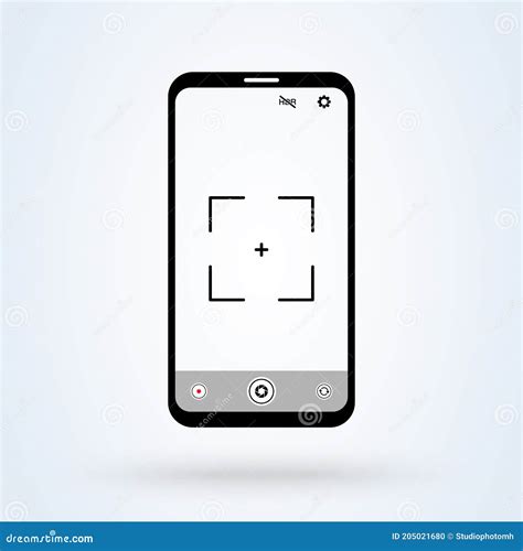 Mobile Camera App Screen Template Mobile Phone With Camera Interface