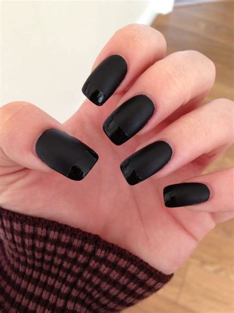 Buy a matte nail polish. Matte black gel nails - New Expression Nails