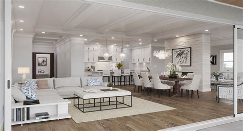 Luxury Great Room And Kitchen Rendering Artistic Visions