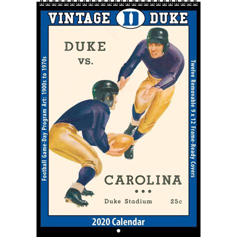 Duke Vintage Football Wall Calendar 2020 Ebay