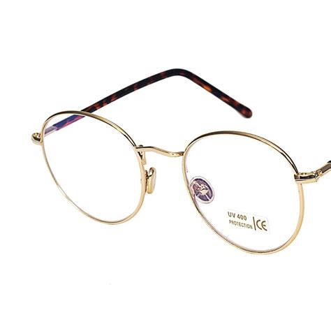 vazrobe gold round glasses frame men women thin slim vintage retro eyeglasses frames men s