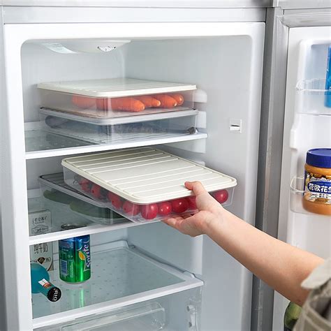 refrigerator storage box frozen dumpling box rectangular plastic with lid sealed food storage