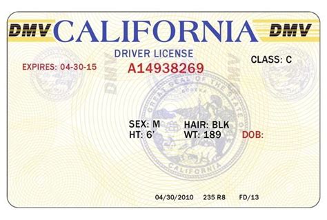 California Drivers License Template Photoshop