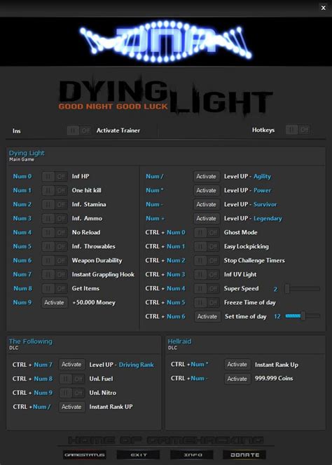 DYING LIGHT THE FOLLOWING TRAINER 27 V1 42 V1 49 0 HOTFIX 5