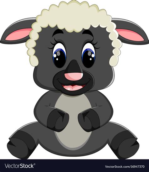 Cute Sheep Cartoon Royalty Free Vector Image VectorStock