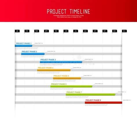 Project Timeline Graph Vector Illustration Background With Colorful