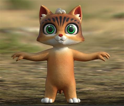 3d Model Cartoon Cat 3d Model Low Poly Vr Ar Low Poly Rigged Cgtrader