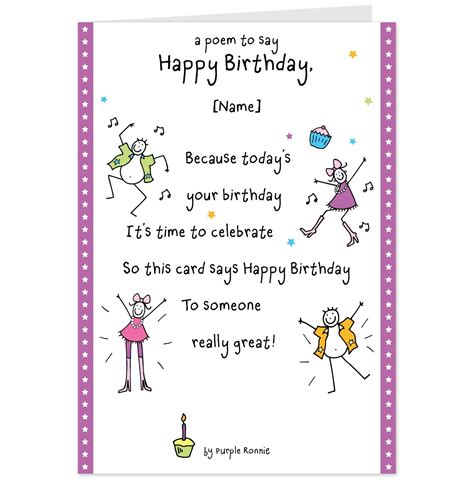 It'd go along perfectly with the poem. Funny Birthday Poems For Friends That Rhyme. Happy ...