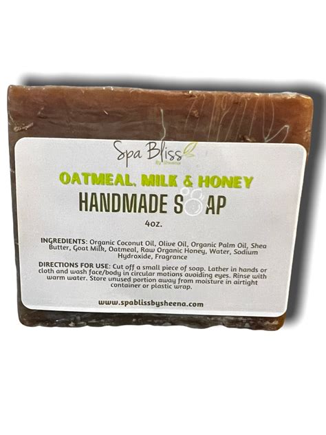 Oatmeal Milk And Honey Soap Spa Bliss By Sheena