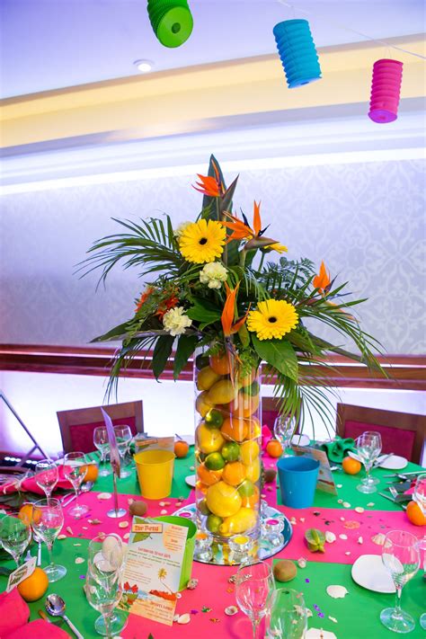 Caribbean Tropical Beach Party Table Displays Caribbean Theme Party