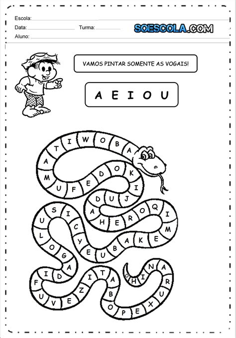 Atividades De Portugues 3 Ano Para Imprimir Vogais E Consoantes — SÓ