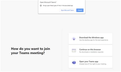When I Try To Join A Teams Meeting I Can Only Launch It In A Browser