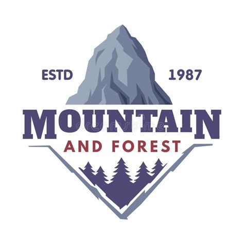 Forest And Mountain Logo For Outdoor Adventure And Hiking Tourism