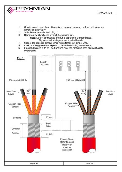 11kv Heat Shrink Cable Terminations Prysmian Hit3xc11 3 Core 95 240