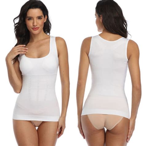 Womens Cami Body Shaper Genie Bra Tank Top Firm Tummy Control Slim Camisole Ebay