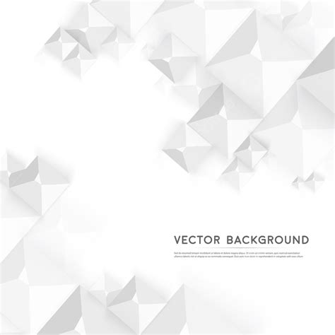 Vector White Background With Abstract Geometric Pattern Of 3d Tr