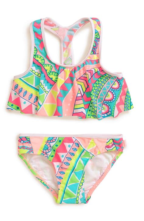 Seafolly Jewel Cove Two Piece Ruffle Swimsuit Toddler Girls And Little