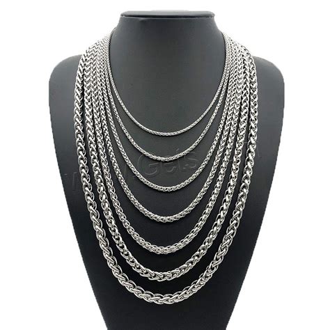 Stainless Steel Chain Necklace Electrolyzation Unisex Silver Color