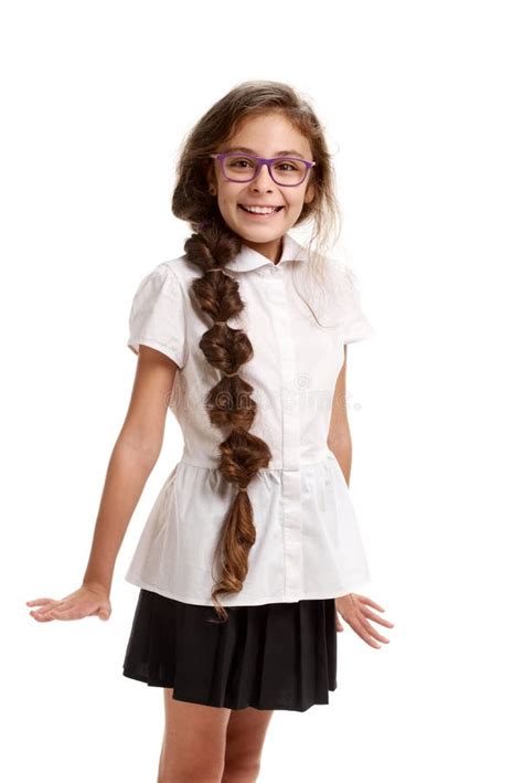 Serious Schoolgirl In Glasses Stock Photo Image Of Childhood Preteen
