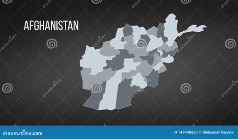 Afghanistan Map Of Provinces Cartoon Vector