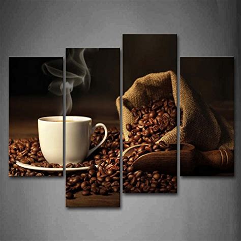 Buy First Wall Art Brown A Cup Of Coffee And Coffee Bean Wall Art Painting The Picture Print On
