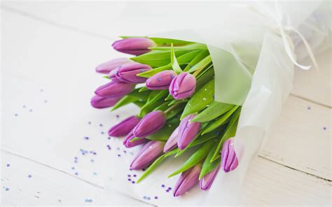 Descargar Fondos De Pantalla 4k Ramo De Tulipanes Morados Flores De
