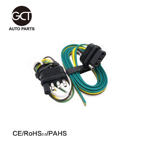 This is just a standard 4 way connector with a ground, parking, and signal or brake lights. 4 way trailer connector wiring cable set - Trailer connector, Trailer wiring, Plug and Socket