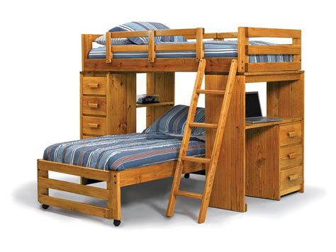 Solid Pine Bunk Beds With Storage —