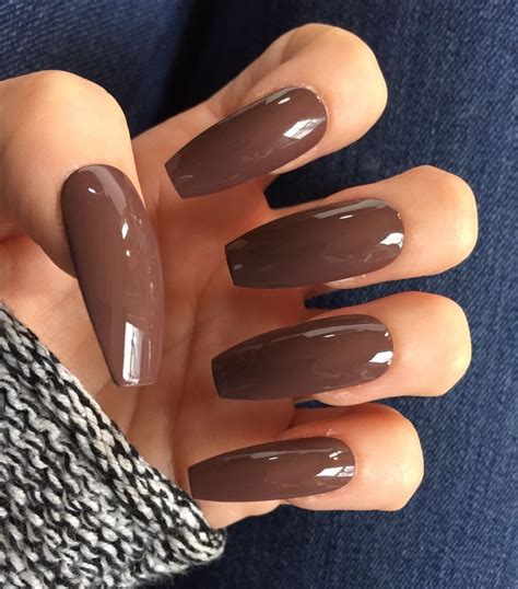 Shades Of Brown Nails Coffin