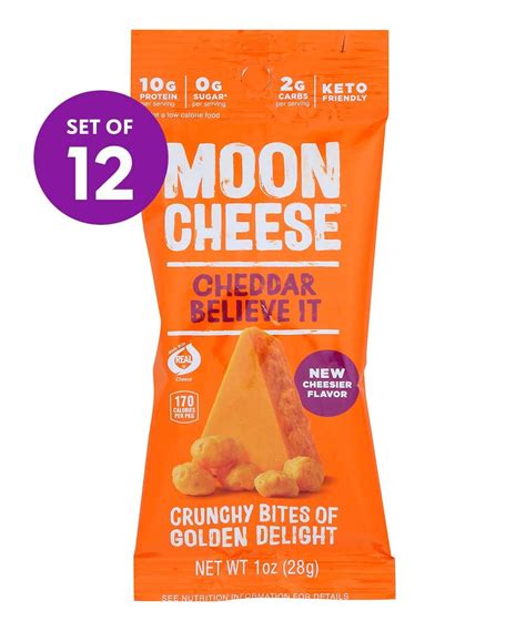 Moon Cheese Cheddar Moon Cheese Snack Set Of 12 In 2022 Moon Cheese