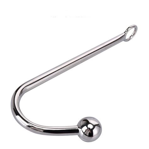 Male Chastity Stainless Steel Sex Anal Toy Anal Hook Plug With Ball